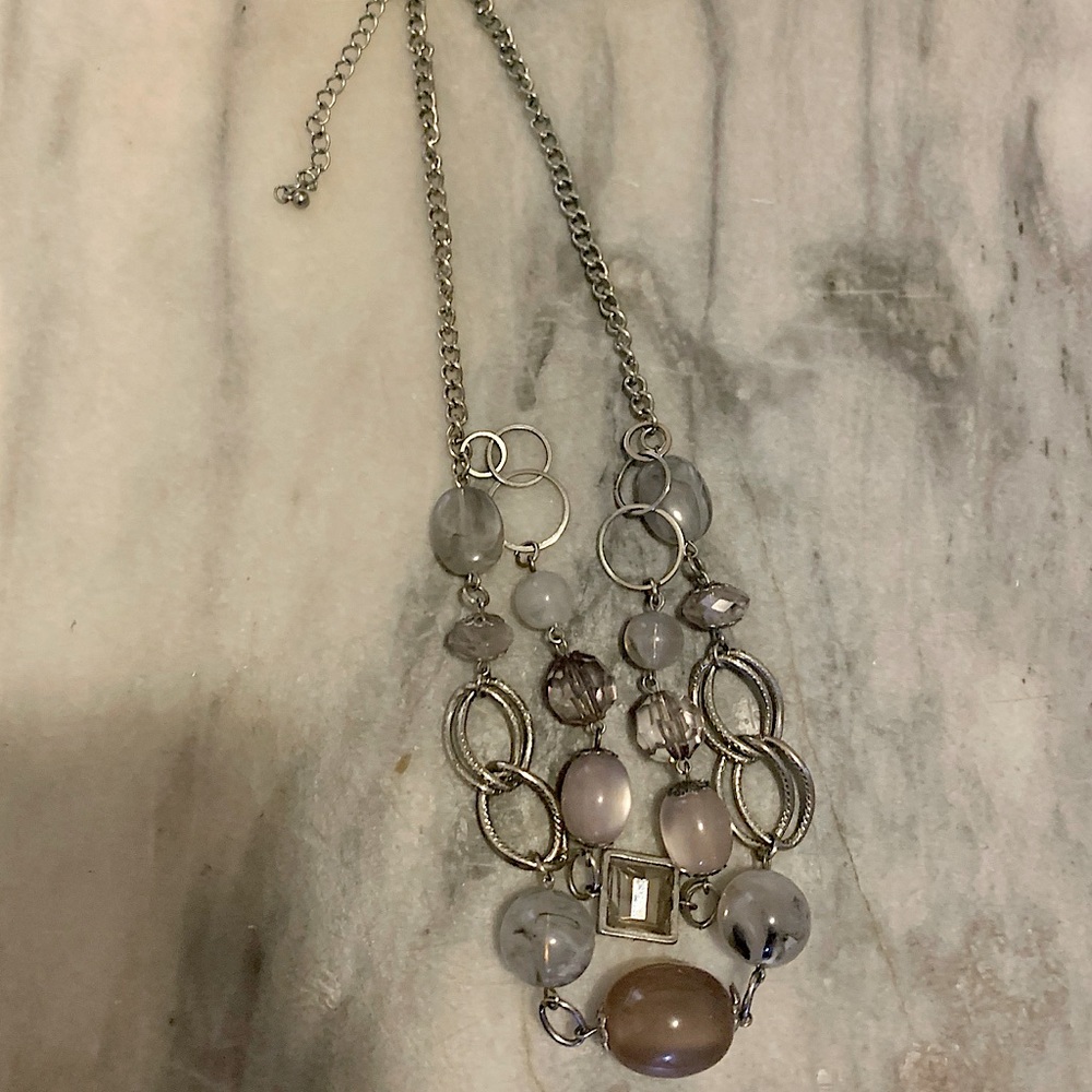 Charming Charlies layered stone & crystal necklace